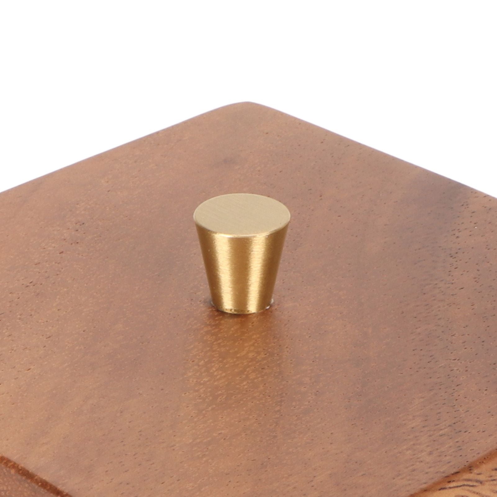 Cigar Ashtray with Lid Walnut Wood Windproof Decorative Desktop Cigarettes Ashtray for Outdoor Patio Indoor Home and Office Gold