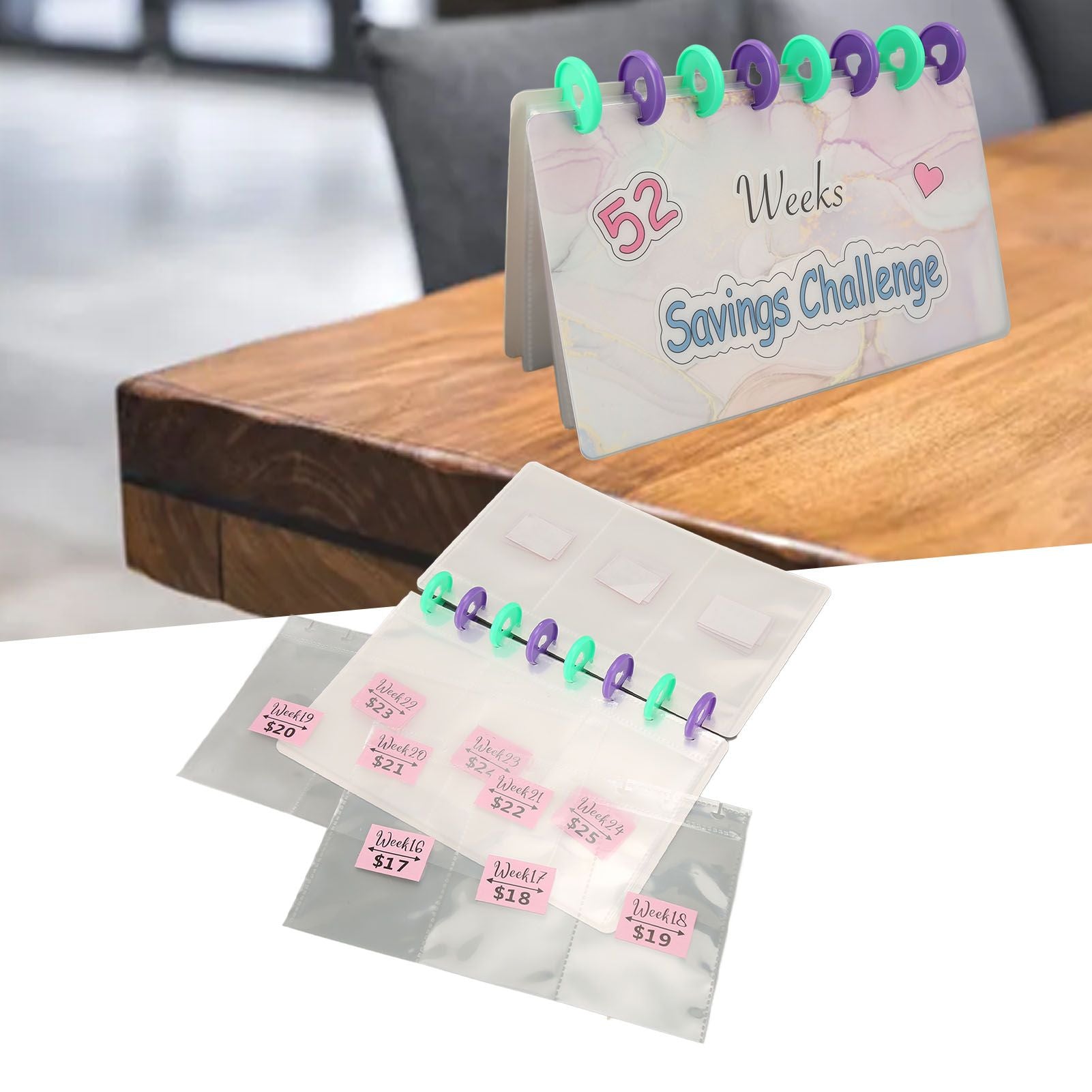 Savings Binder 52 Week Savings Challenge Money Book Fun Budget Binder Book Organizer with Cash Envelopes