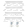 4Pcs Fishing Rod Holder Rugged Space Saving Stylish Holding 6 Rods Wall Mounted Fishing Pole Rack for Indoor Outdoor White