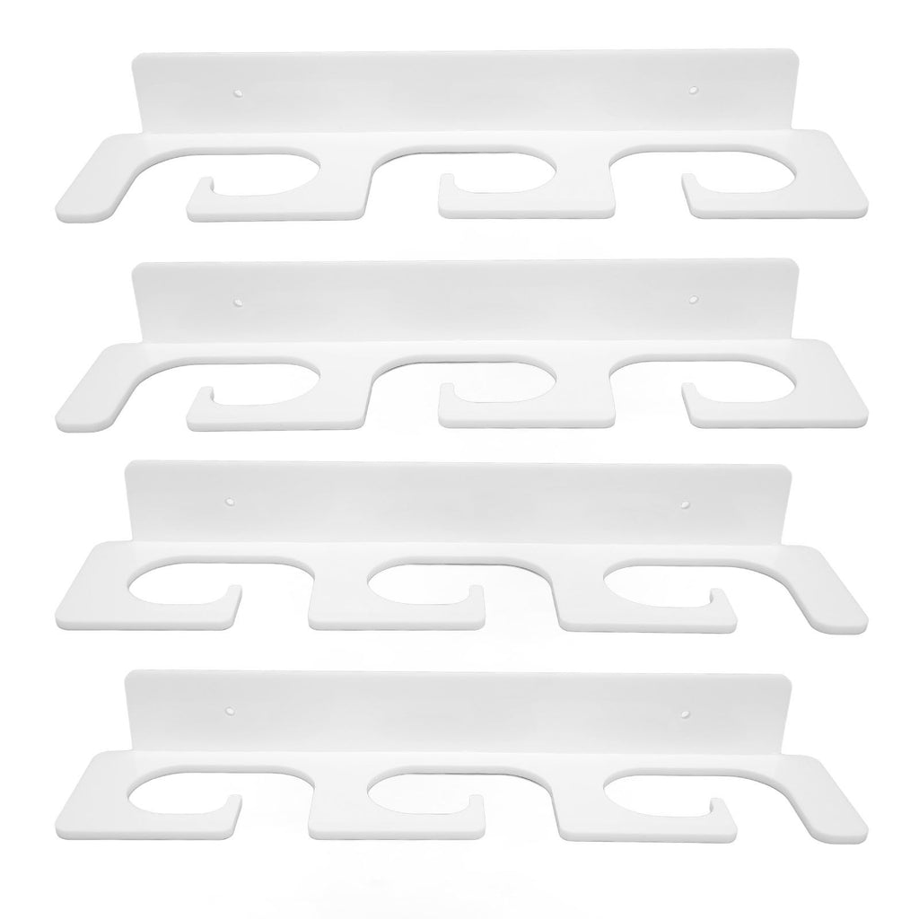 4Pcs Fishing Rod Holder Rugged Space Saving Stylish Holding 6 Rods Wall Mounted Fishing Pole Rack for Indoor Outdoor White