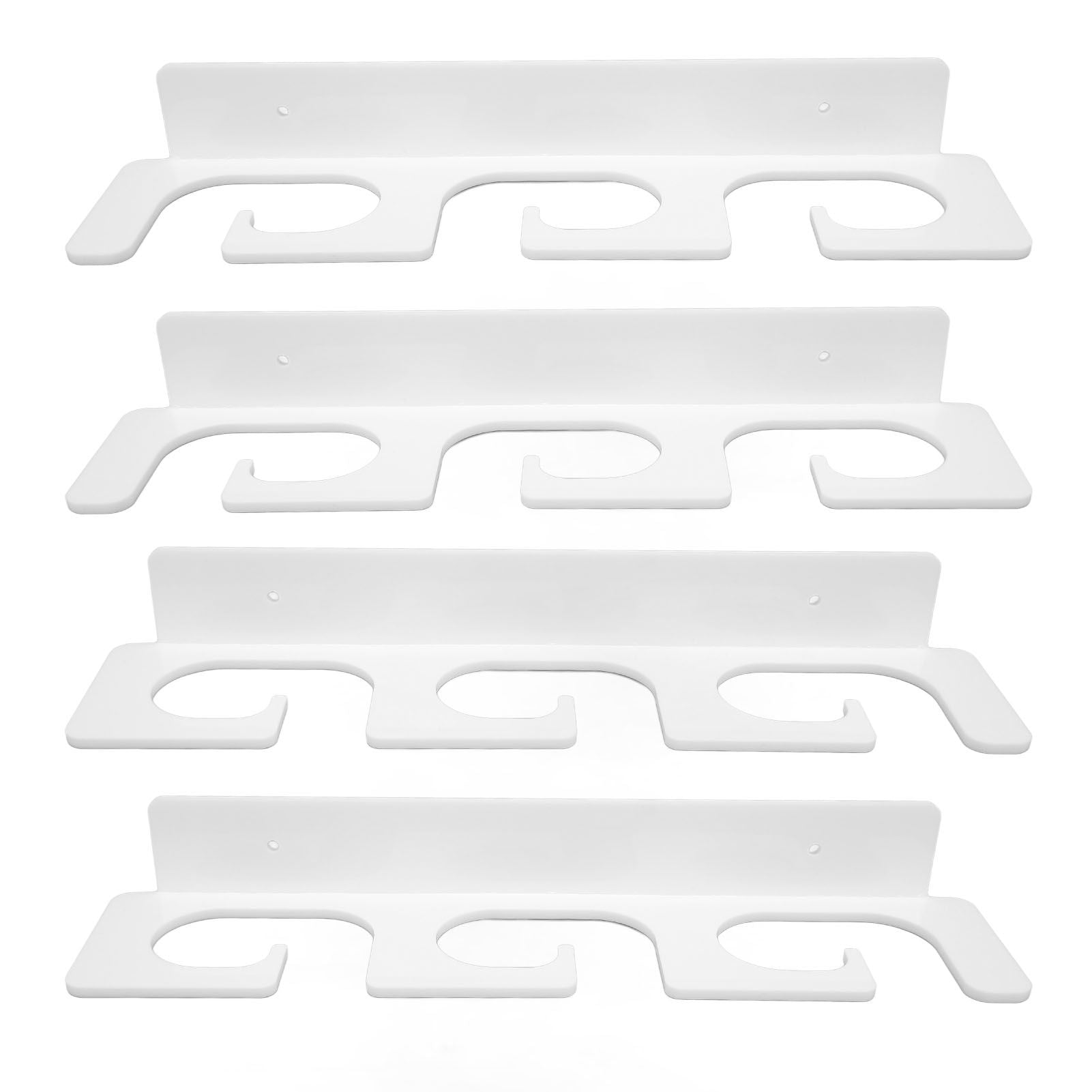 4Pcs Fishing Rod Holder Rugged Space Saving Stylish Holding 6 Rods Wall Mounted Fishing Pole Rack for Indoor Outdoor White