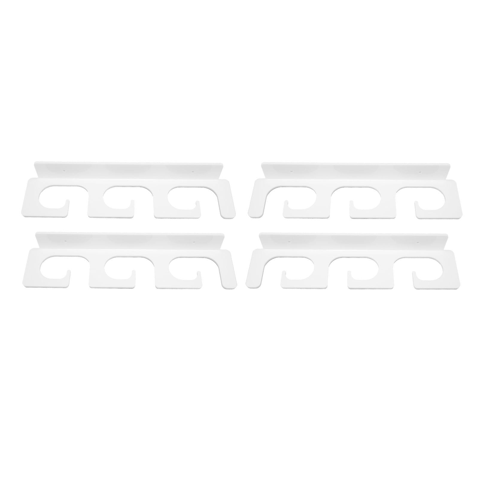 4Pcs Fishing Rod Holder Rugged Space Saving Stylish Holding 6 Rods Wall Mounted Fishing Pole Rack for Indoor Outdoor White