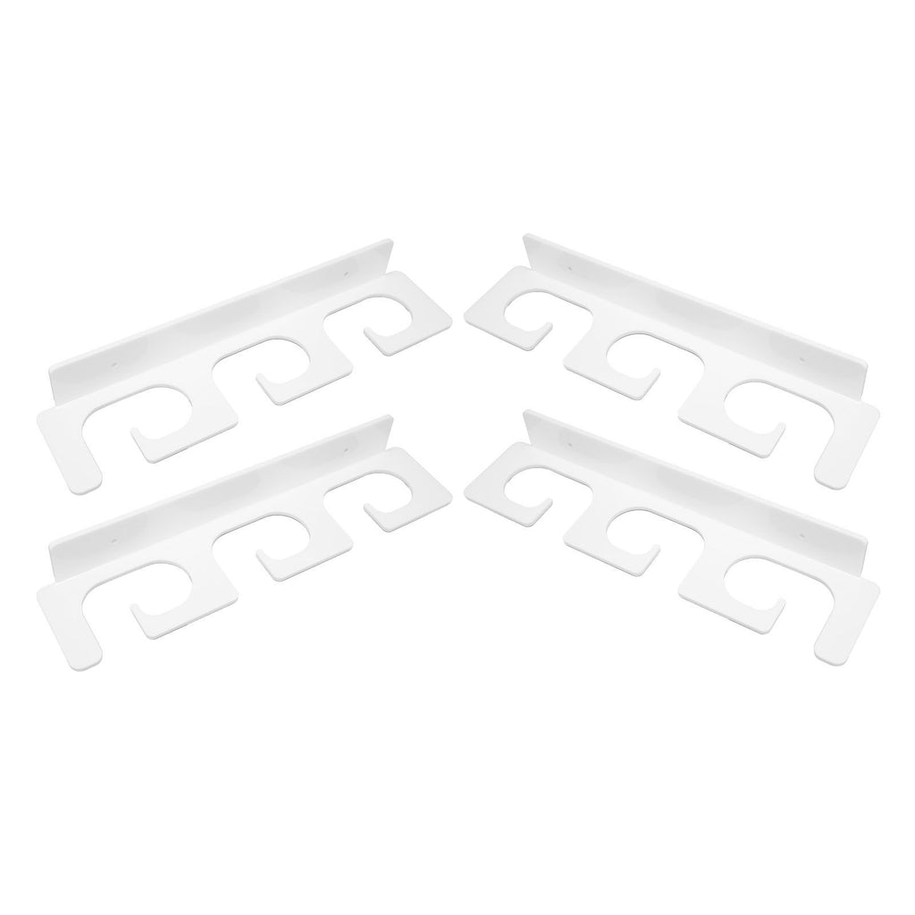 4Pcs Fishing Rod Holder Rugged Space Saving Stylish Holding 6 Rods Wall Mounted Fishing Pole Rack for Indoor Outdoor White