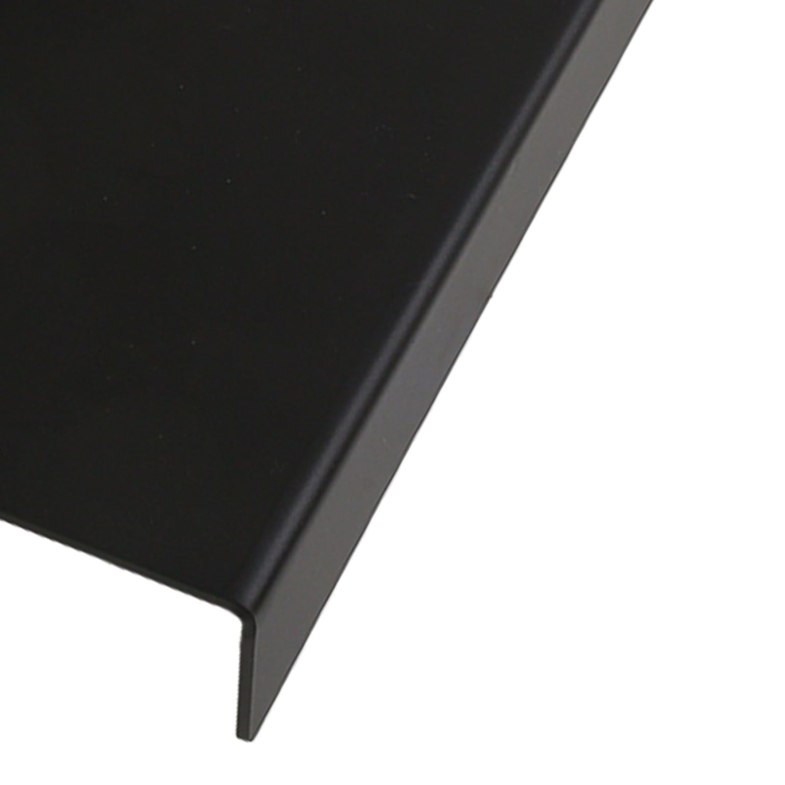 Acrylic Tilted Computer Keyboard Holder Low Front Lip Polished Finish Keyboard Riser Keyboard Holder for Office Black