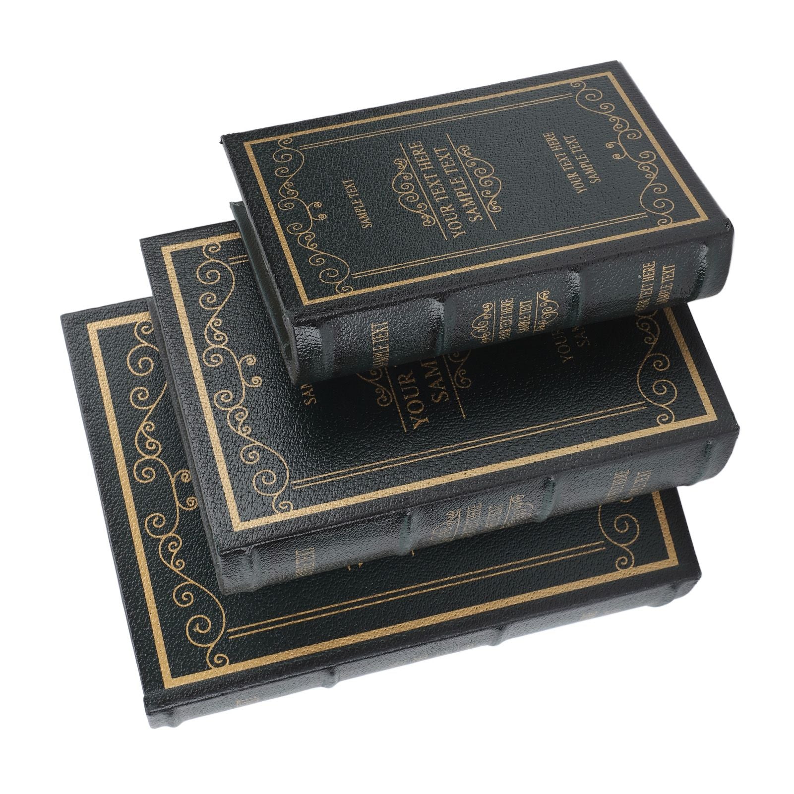 Decorative Vintage Book Shaped Trinket Storage Box Decorative Book Boxes for Office Model Photo Prop Dark Green