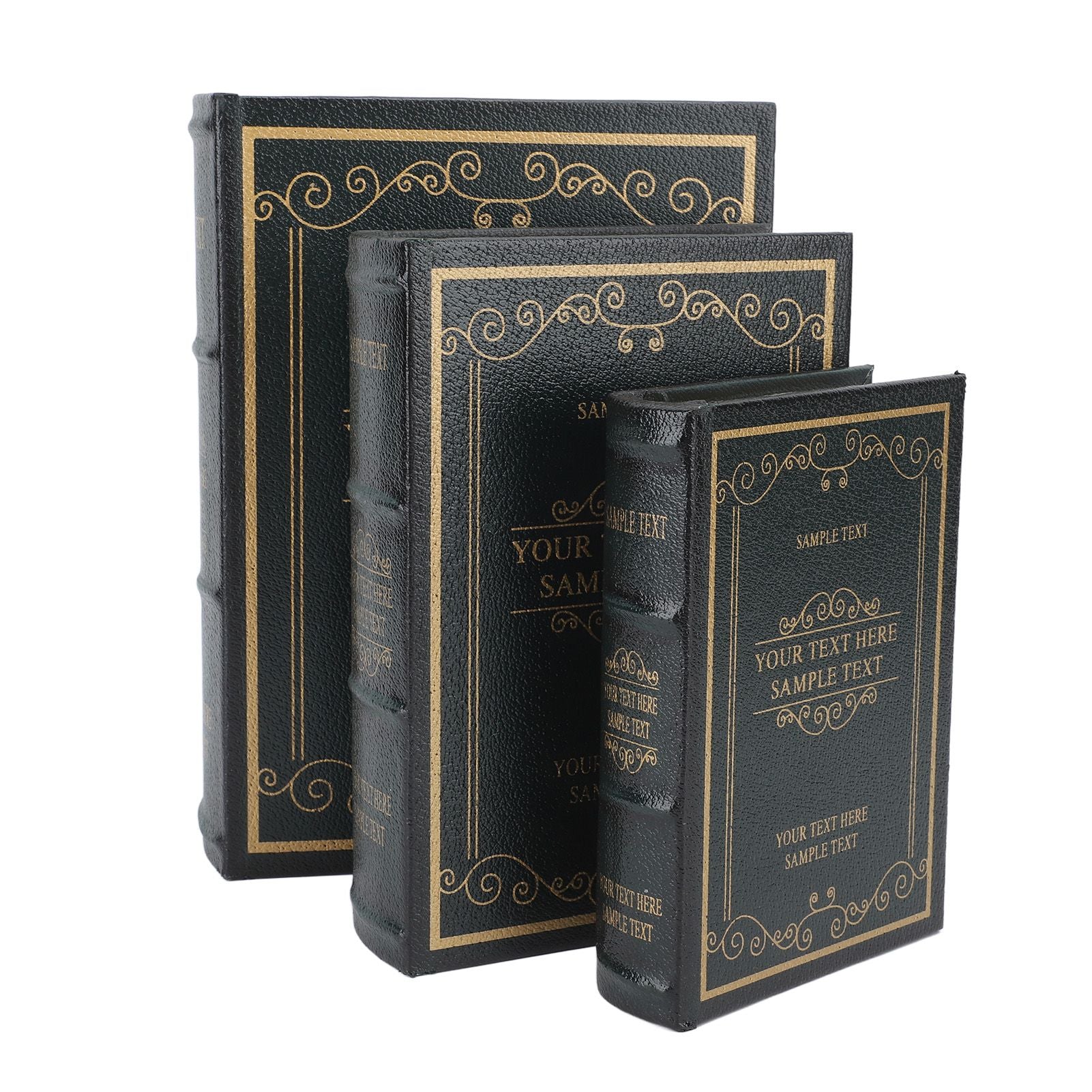 Decorative Vintage Book Shaped Trinket Storage Box Decorative Book Boxes for Office Model Photo Prop Dark Green