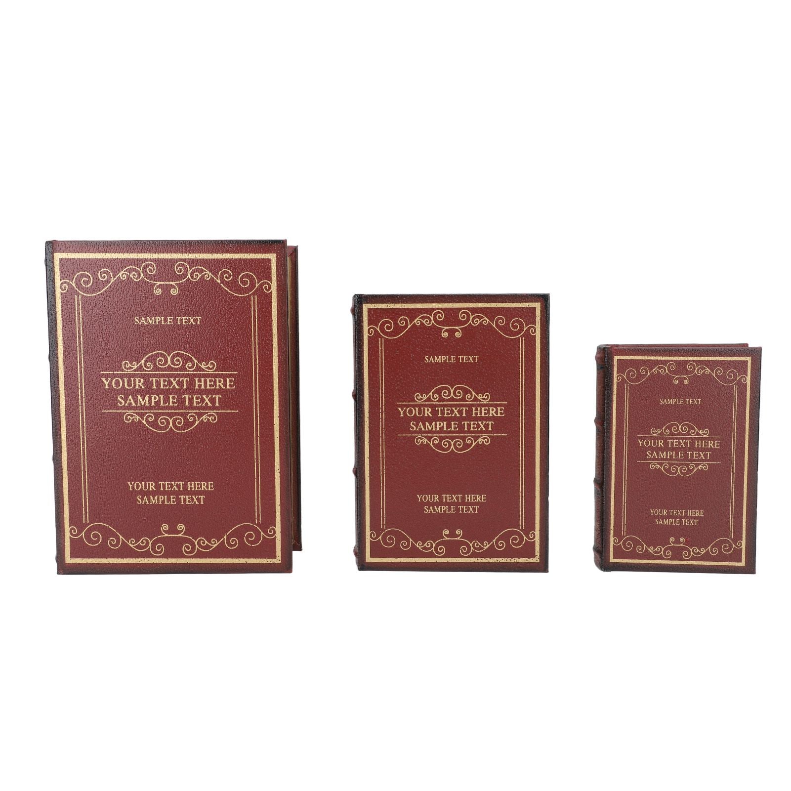 Decorative Vintage Book Shaped Trinket Storage Box Decorative Book Boxes for Office Model Photo Prop Red