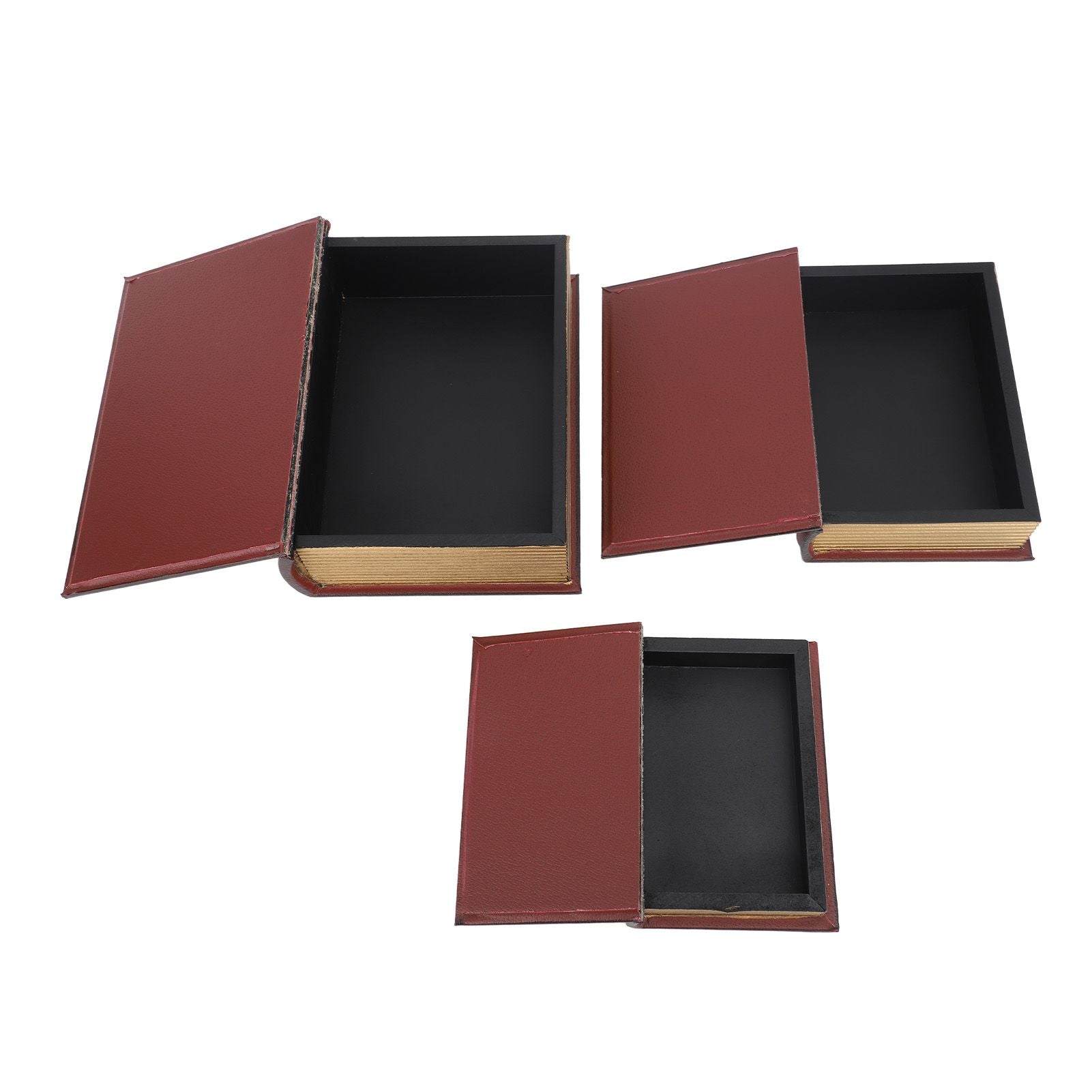 Decorative Vintage Book Shaped Trinket Storage Box Decorative Book Boxes for Office Model Photo Prop Red