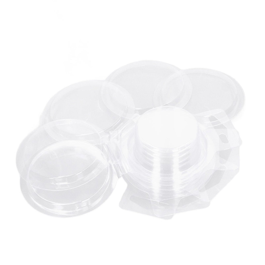 100PCS Wax Melt Molds Calmshell PET Separate Transparent Hanging Hole Empty Wax Melt Container for DIY Candles Chocolate Round