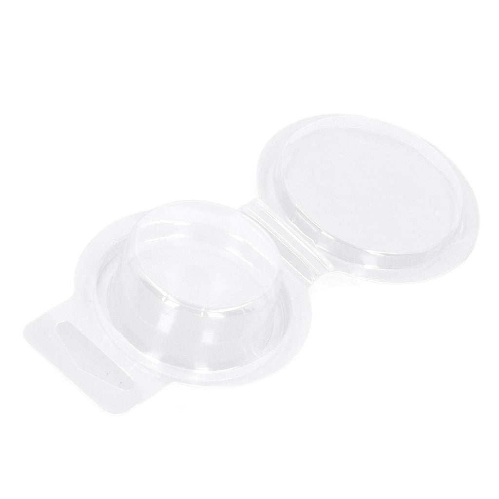 100PCS Wax Melt Molds Calmshell PET Separate Transparent Hanging Hole Empty Wax Melt Container for DIY Candles Chocolate Round