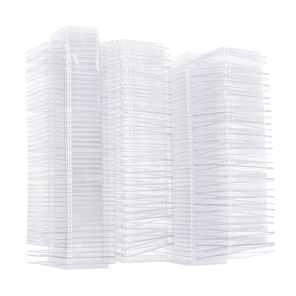 100PCS Wax Melt Molds Calmshell PET Separate Transparent Hanging Hole Empty Wax Melt Container for DIY Candles Chocolate Rectangle