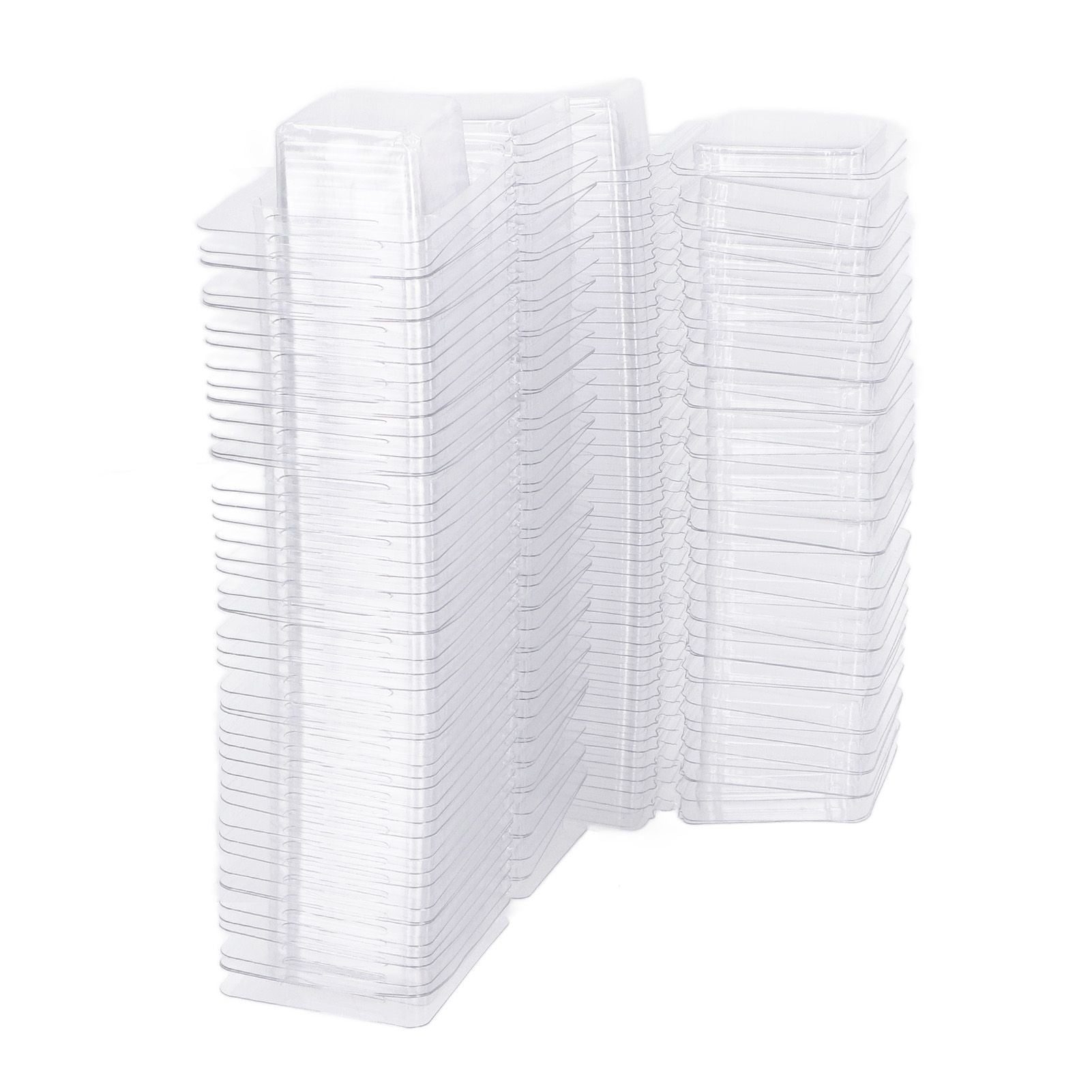 100PCS Wax Melt Molds Calmshell PET Separate Transparent Hanging Hole Empty Wax Melt Container for DIY Candles Chocolate Rectangle