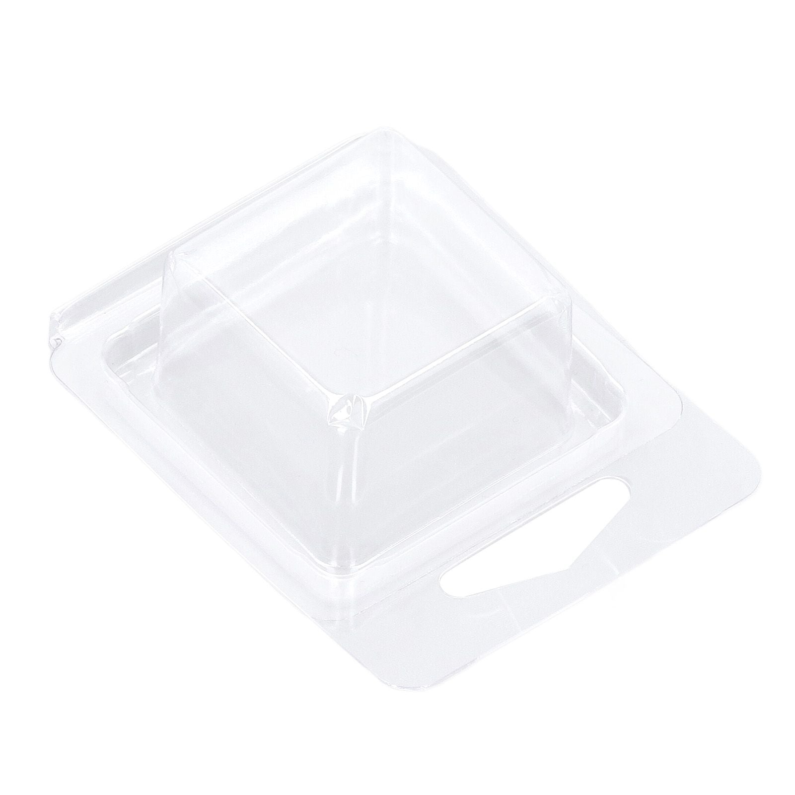100PCS Wax Melt Molds Calmshell PET Separate Transparent Hanging Hole Empty Wax Melt Container for DIY Candles Chocolate Rectangle