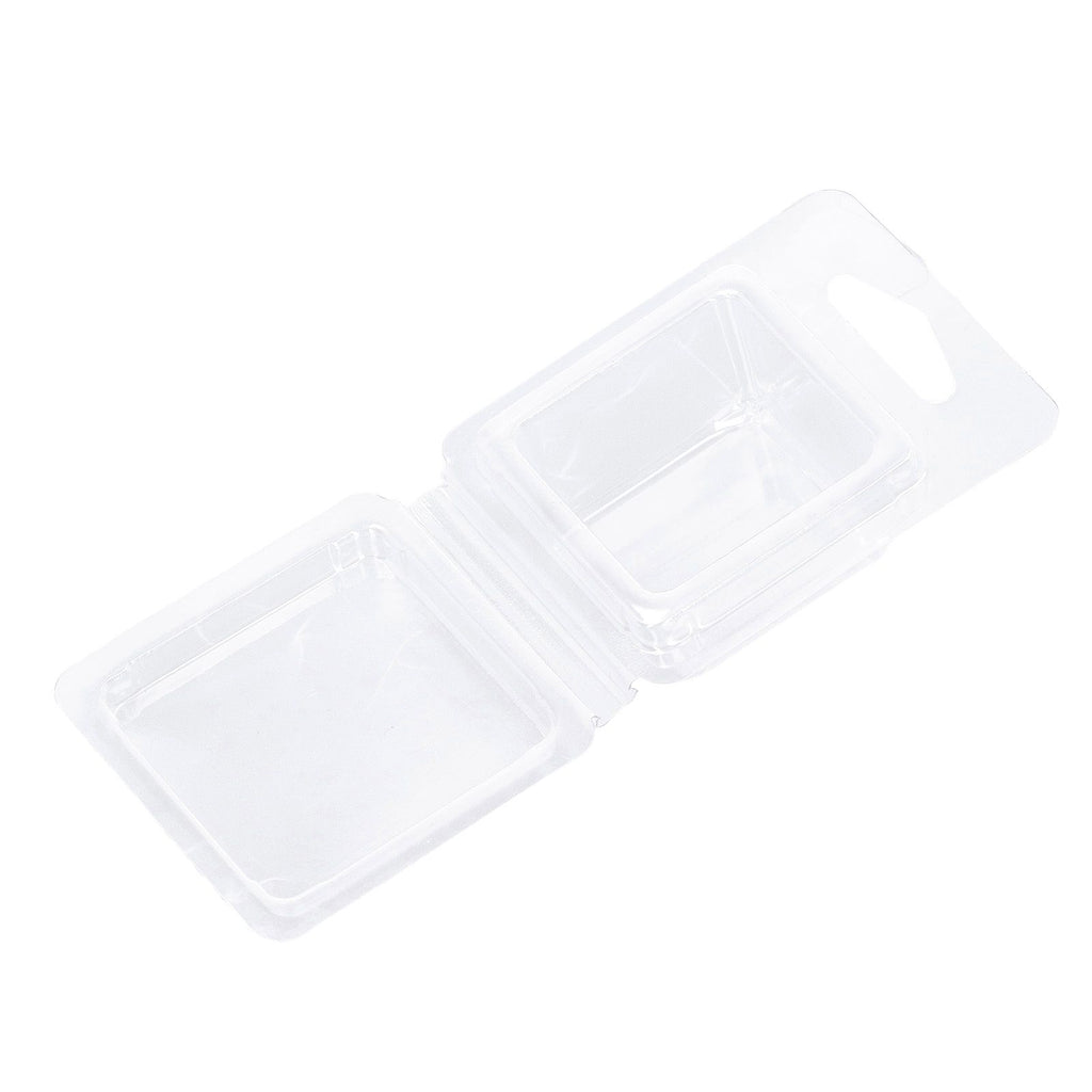 100PCS Wax Melt Molds Calmshell PET Separate Transparent Hanging Hole Empty Wax Melt Container for DIY Candles Chocolate Rectangle