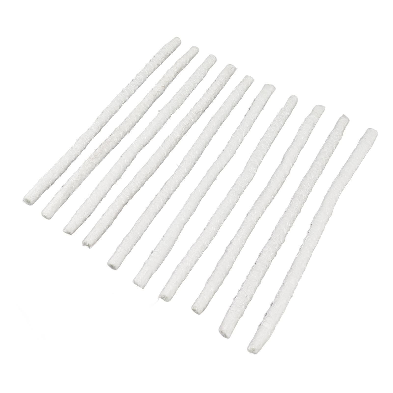 10PCS Wine Bottle Torch Wicks Kit Fiberglass Replacement Wicks with Brass Torch Wick Holders and Caps for DIY Homemade Torch Indoor Outdoor Decor