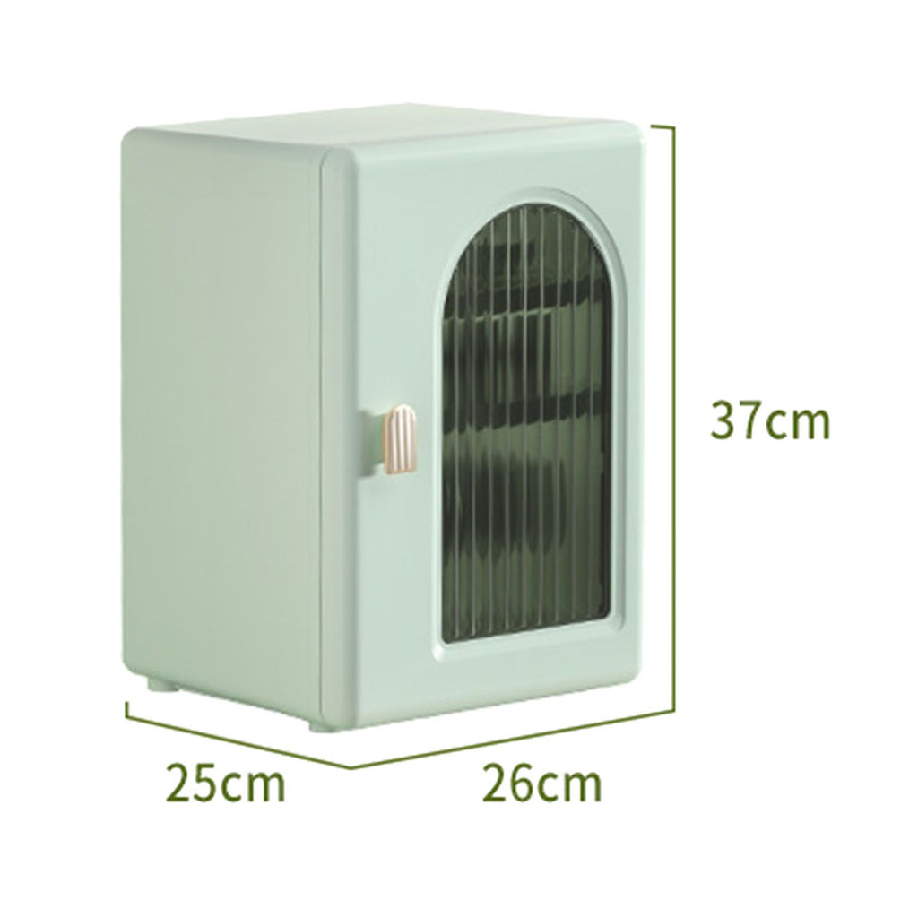 Water Cup Cabinet Multi Layer Multifunctional Dust Proof Minimalist Design Cup Storage Rack for Home Desktop Coffee Cups Tea Cups Creamy Green