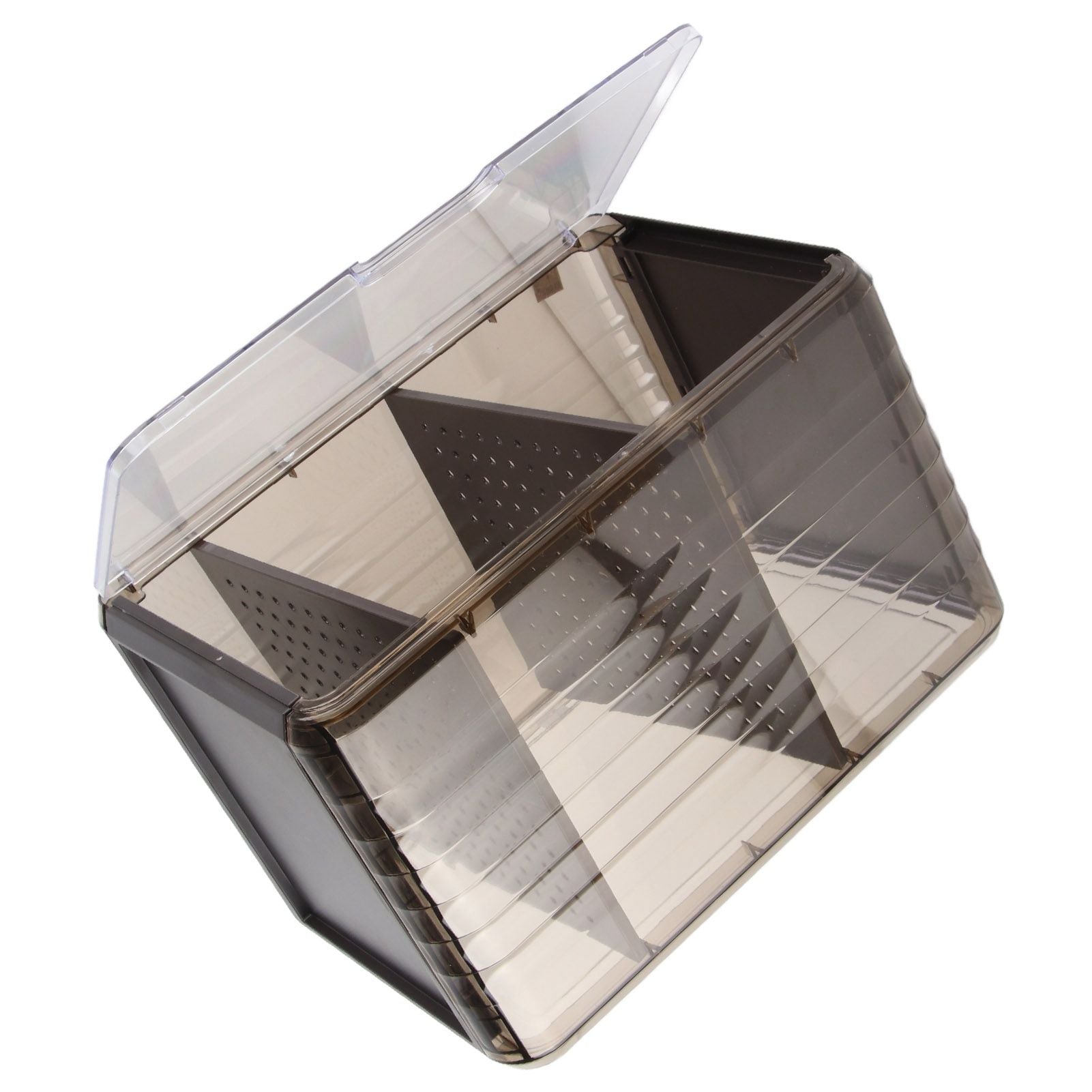 Cup Storage Rack Dustproof Stackable Plastic Clear Cup Organizer Box for Cabinet Desktop Large Black