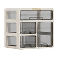Desk Organizer with Drawer Plastic Desk Storage Box Desktop Organization for Home Collection Cosmetics Office Supplies Cream 3 Layer