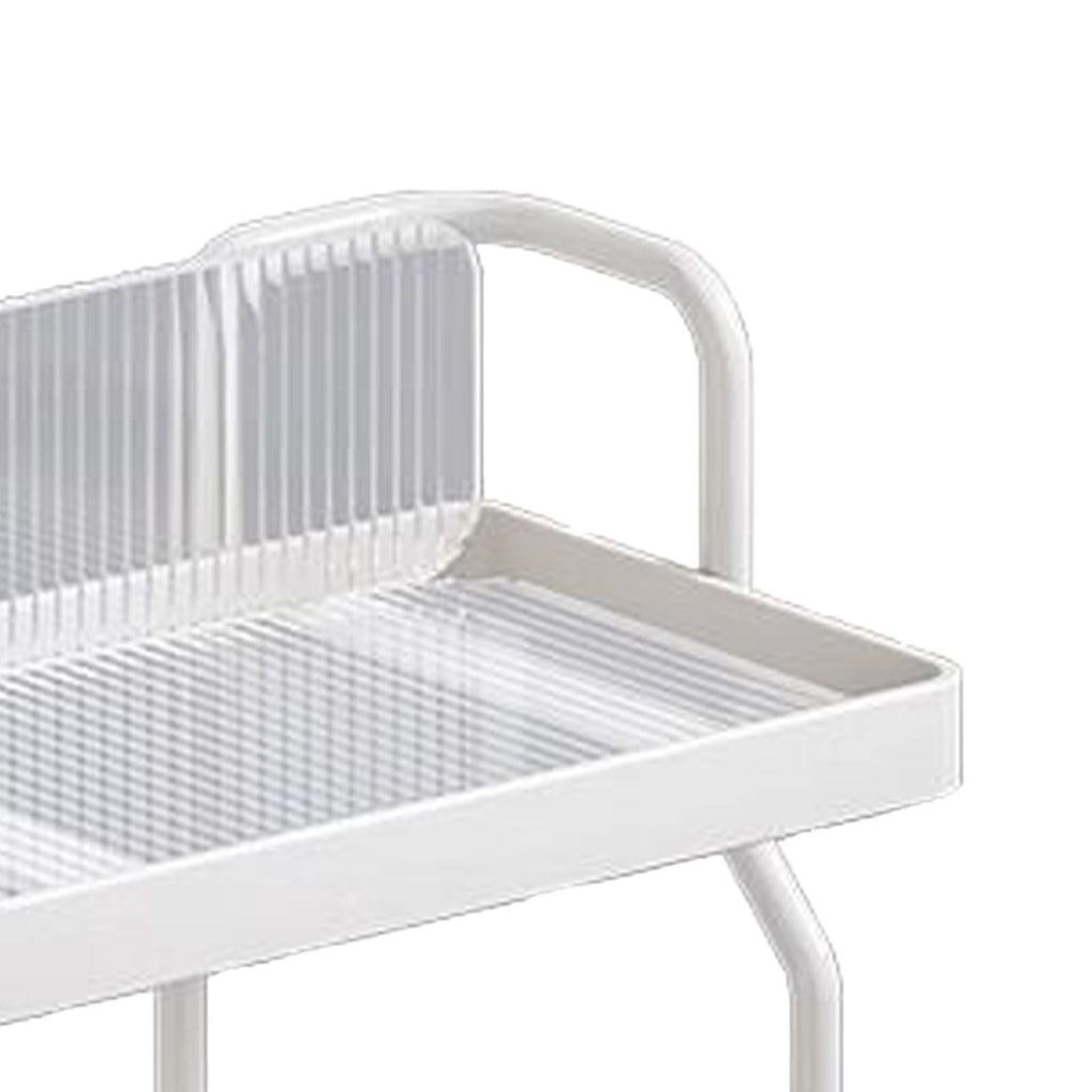 Countertop Shelf Organizer Carbon Steel 2 Tier Multifunctional Kitchen Spice Rack for Bedroom Bathroom Cupboard Under Sink Cream White