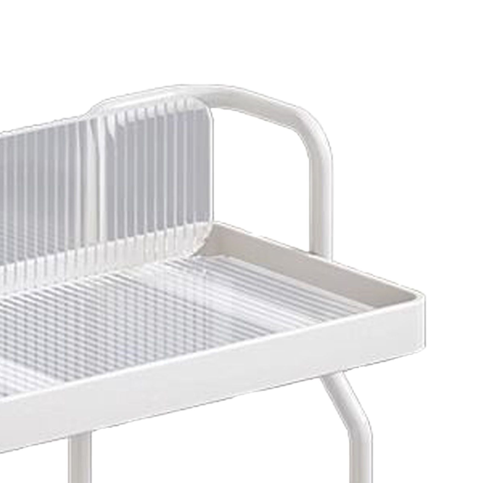 Countertop Shelf Organizer Carbon Steel 2 Tier Multifunctional Kitchen Spice Rack for Bedroom Bathroom Cupboard Under Sink Cream White