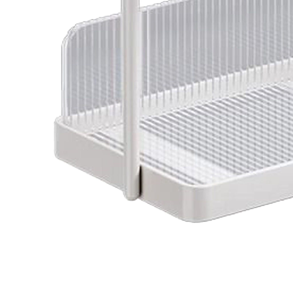Countertop Shelf Organizer Carbon Steel 2 Tier Multifunctional Kitchen Spice Rack for Bedroom Bathroom Cupboard Under Sink Cream White