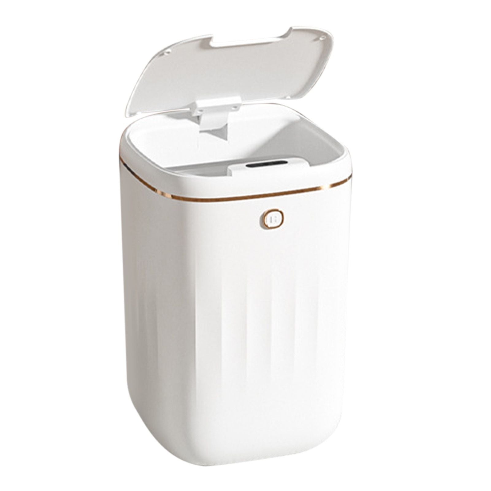 Automatic Trash Can 20L Touchless Sensor Easy Clean PP Waterproof Electric Garbage Bin for Kitchen Bathroom White Golden Battery Free