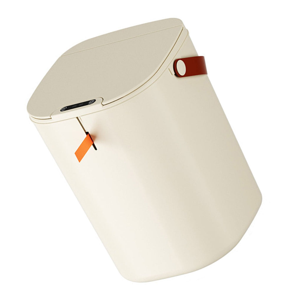 20L Sensor Trash Can with Handle ABS Automatic Induction Touchless Garbage Can for Bathroom Cream Color