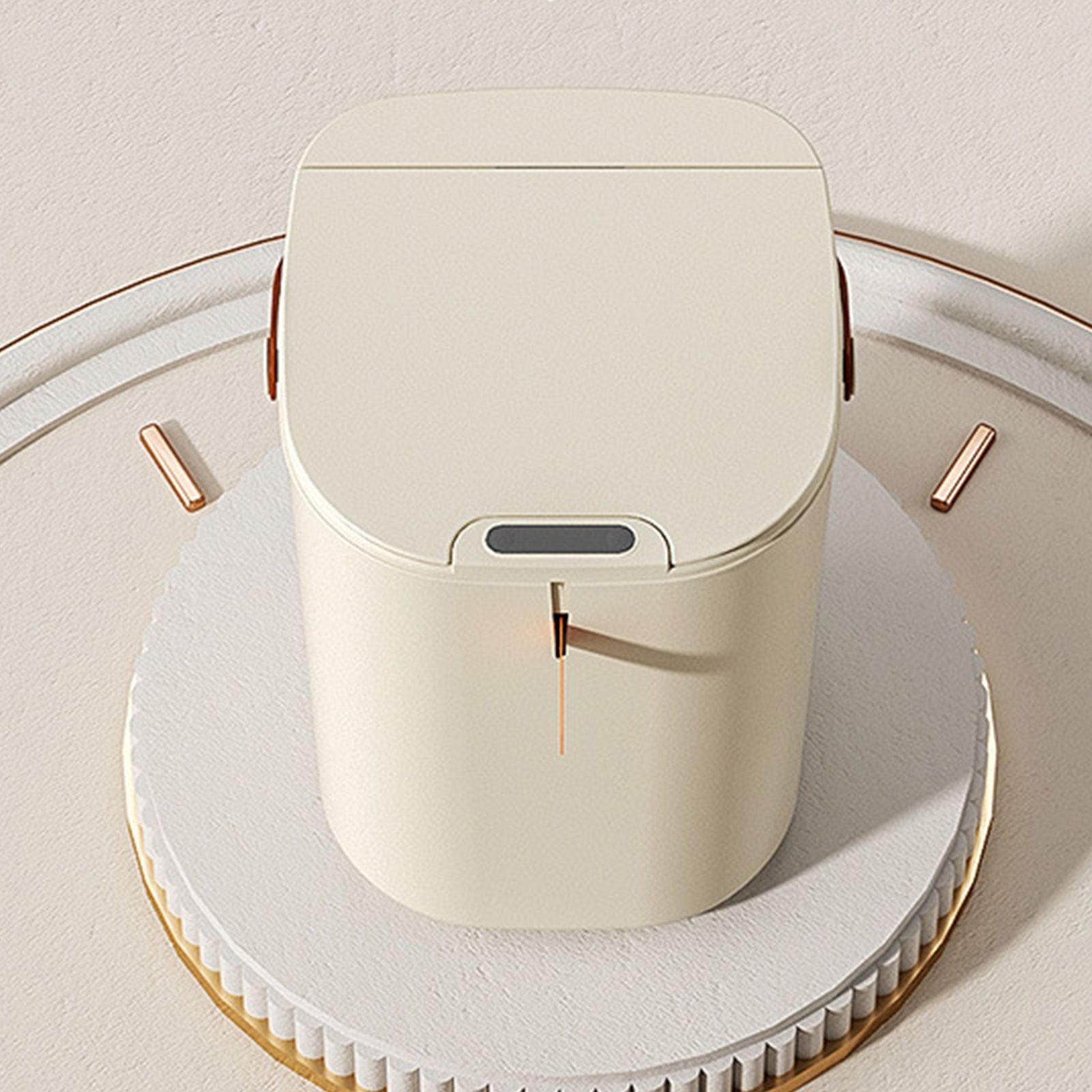 20L Sensor Trash Can with Handle ABS Automatic Induction Touchless Garbage Can for Bathroom Cream Color
