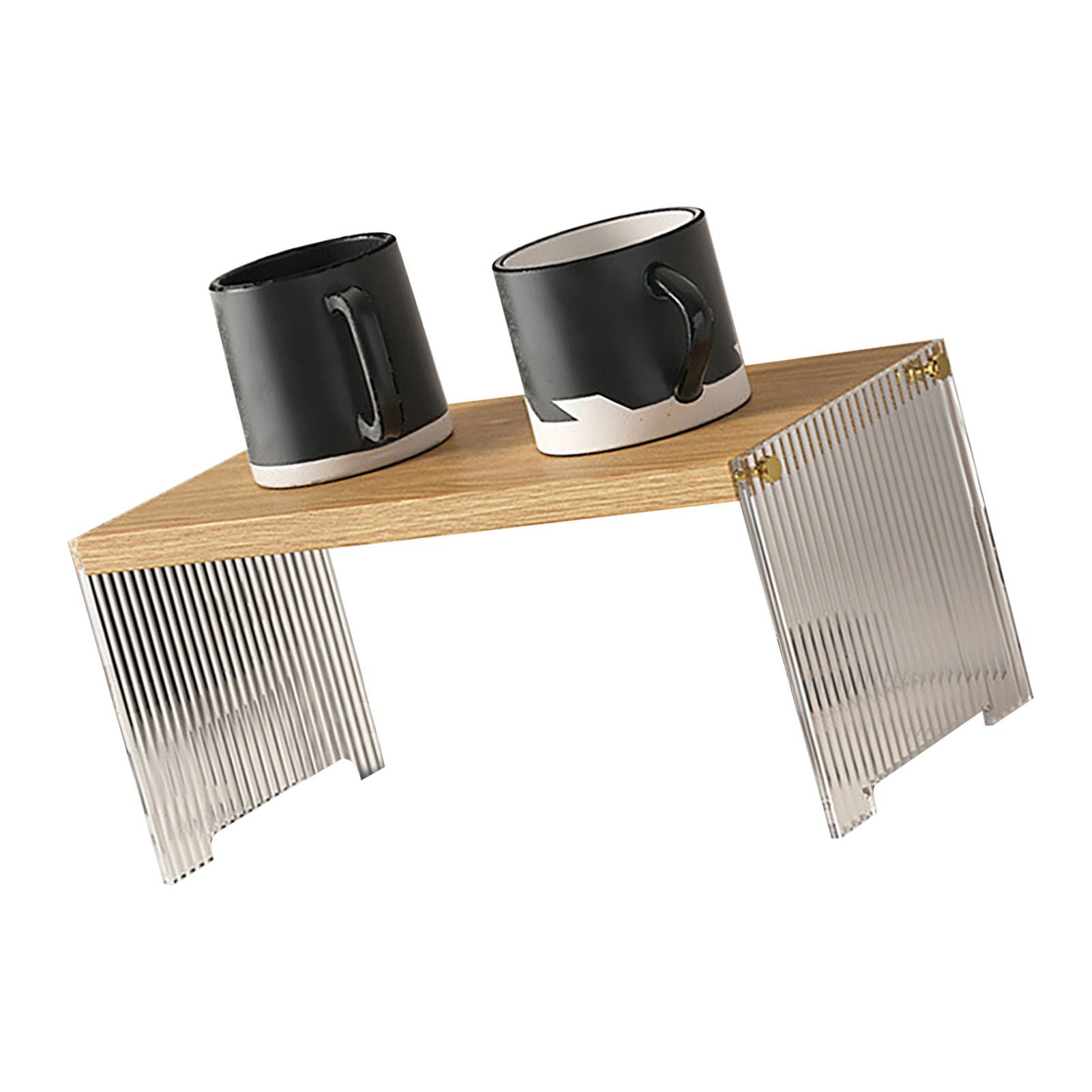 Coffee Mug Storage Shelf Stable Support Large Capacity Countertop Organizer for Living Room Bedroom Wood Color 1 Tier