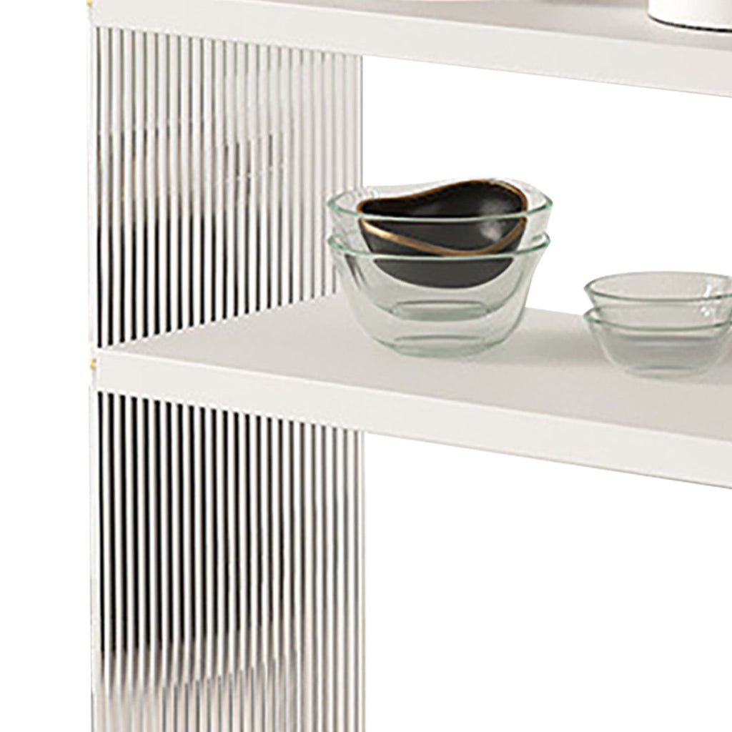 Coffee Mug Storage Shelf Stable Support Large Capacity Countertop Organizer for Living Room Bedroom White 2 Tier
