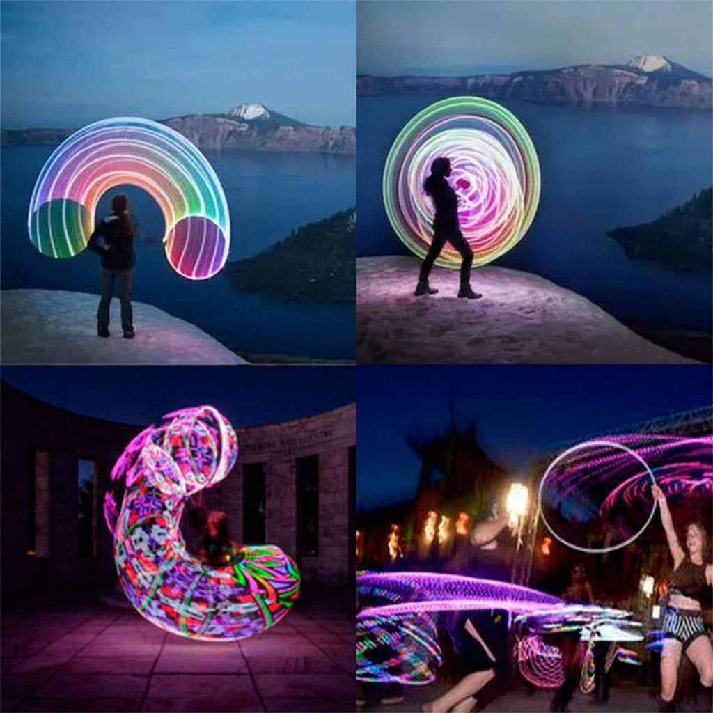 35 Inch LED Hoop RGB Auto Color Changing Dance Exercise Light Up Hoop Fitness Equipment for Kids Adults Beginners