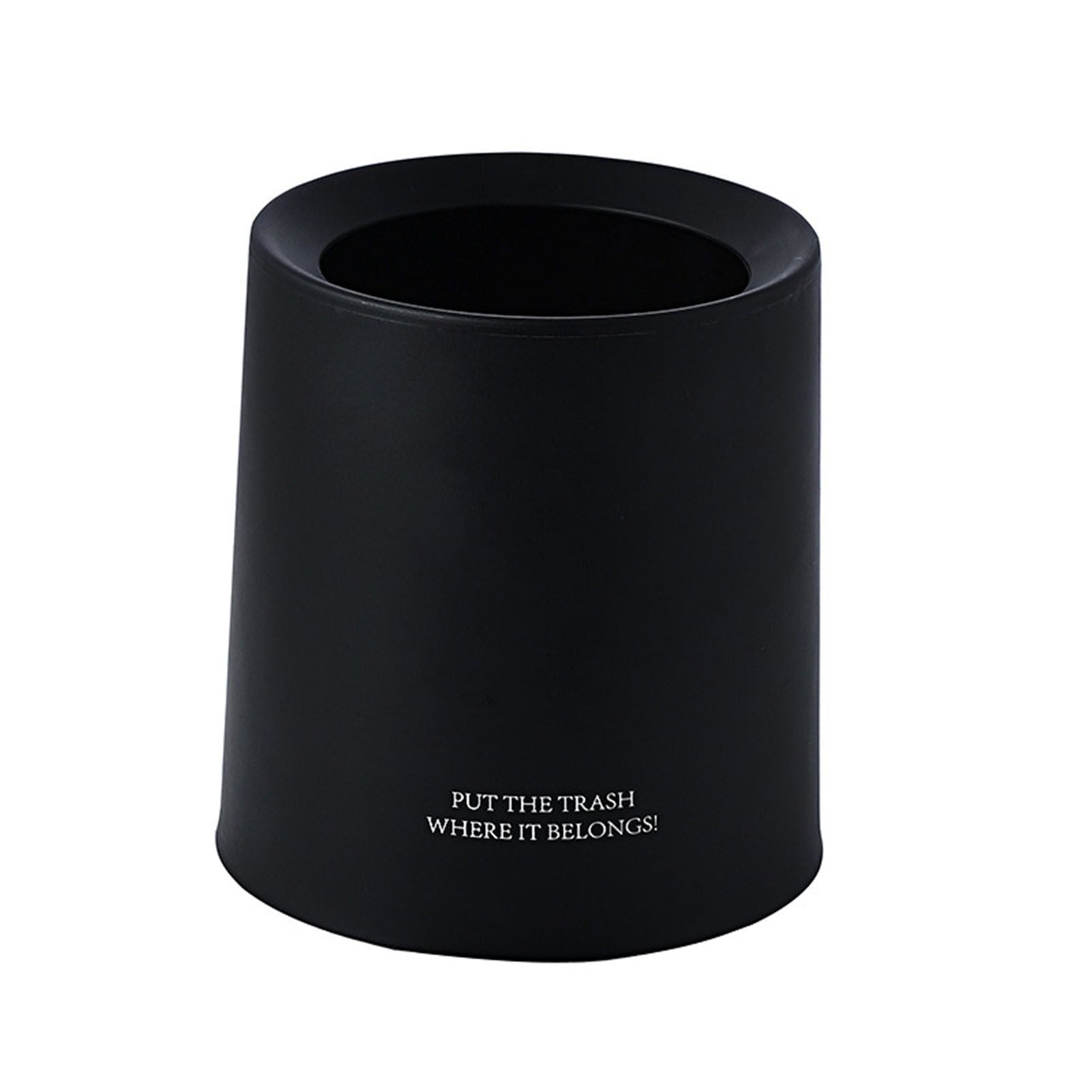 Desktop Trash Can Animal Pattern Cute Portable Mini Waste Basket for Study Office 1.5L Black