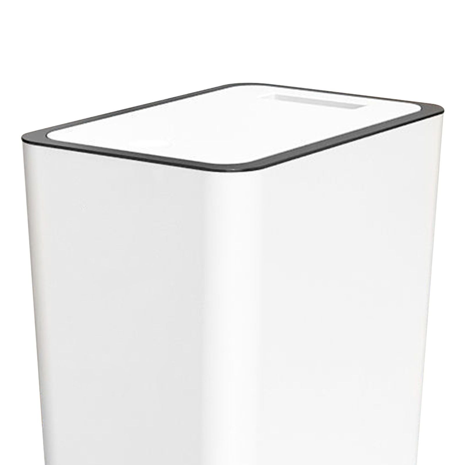 Press Type Trash Can with Cover 15L Capacity Plastic Garbage Bin for Bathroom Toilet Kitchen White