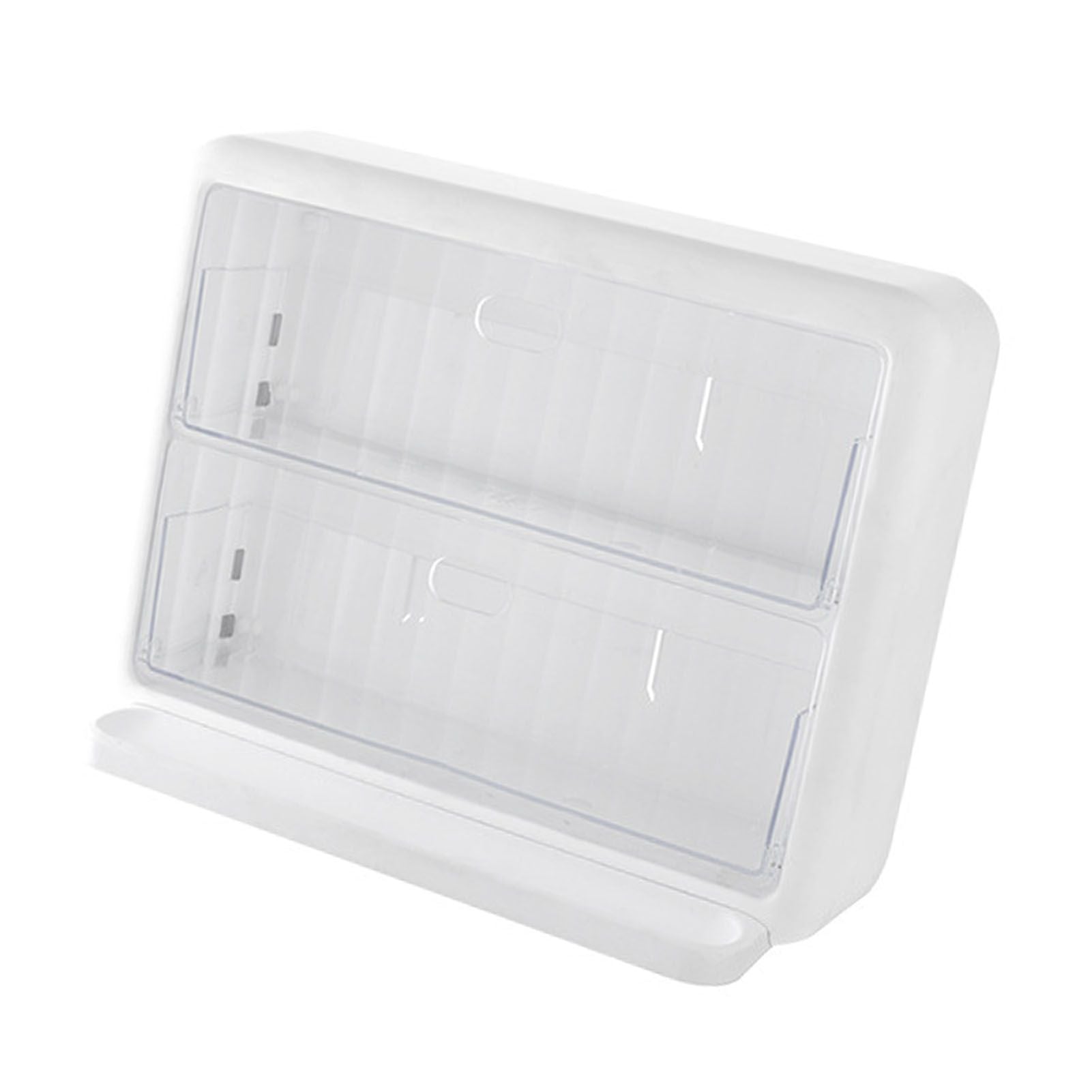 Wall Mounted Coffee Capsule Holder Clear Acrylic Compact Tea Bag Storage Rack for Office S One Layer Without Grid + One Layer with Three Compartments