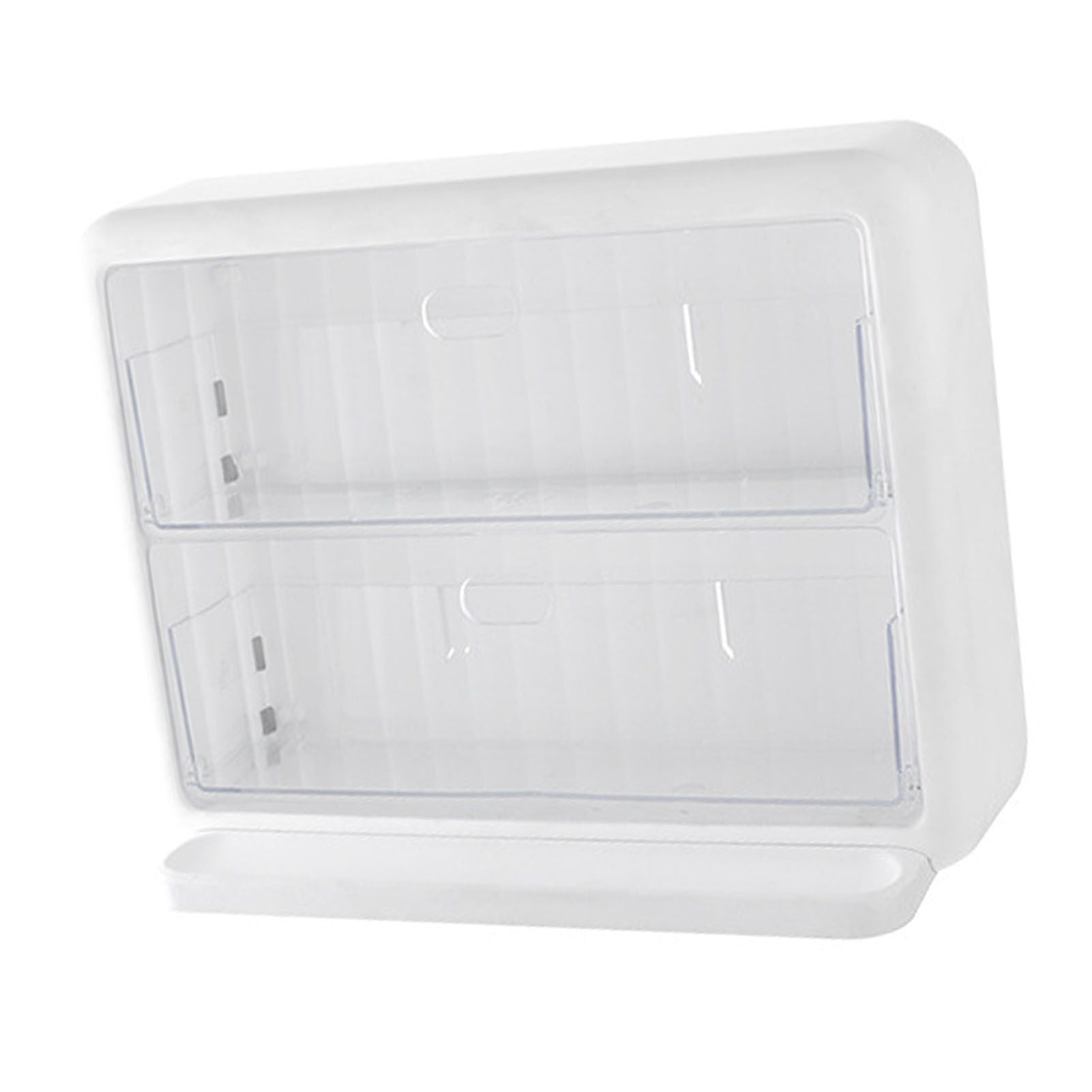 Wall Mounted Coffee Capsule Holder Clear Acrylic Compact Tea Bag Storage Rack for Office S One Layer Without Grid + One Layer with Three Compartments