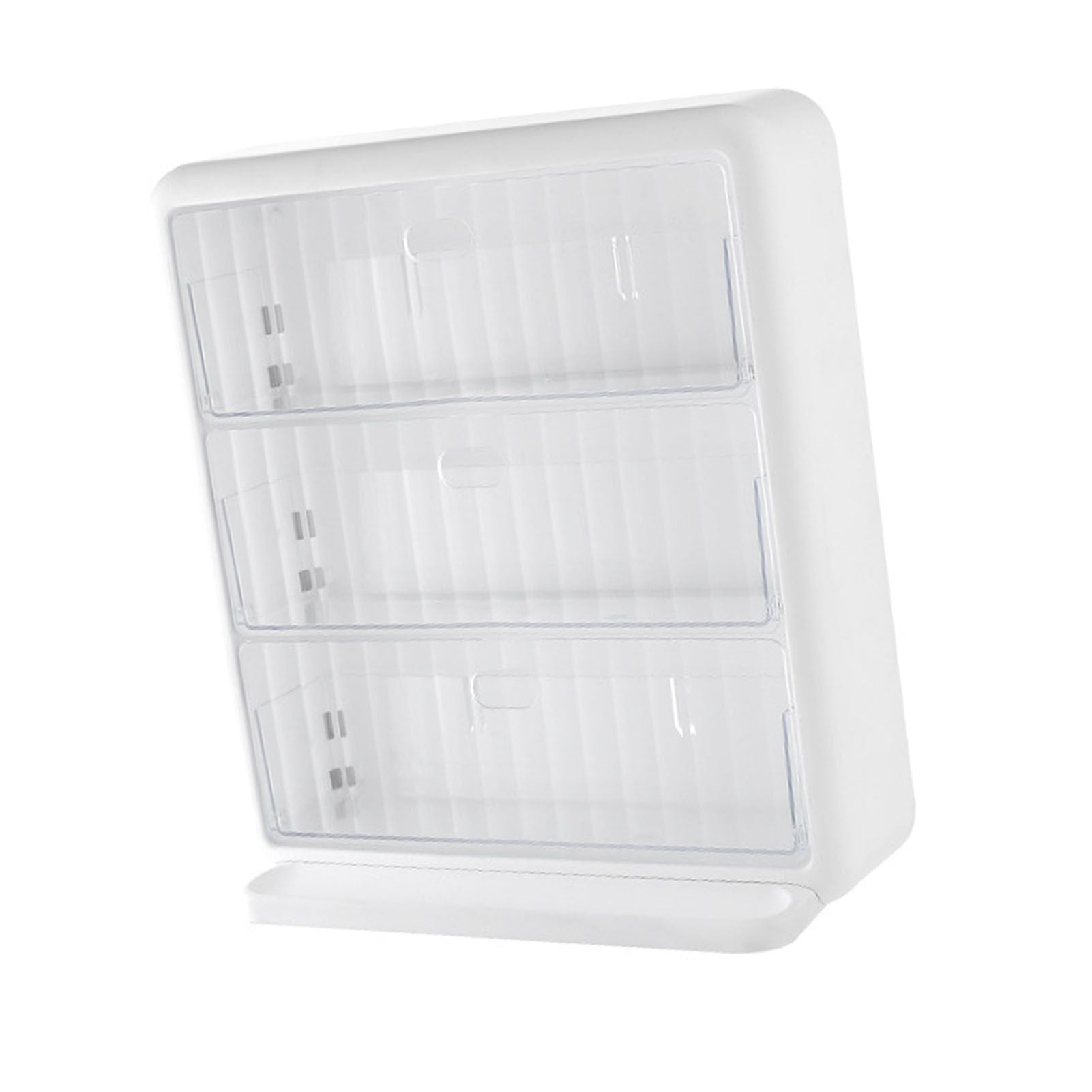 Wall Mounted Coffee Capsule Holder Clear Acrylic Compact Tea Bag Storage Rack for Office L Two Layer Without Grids + One Layer with Three Compartments