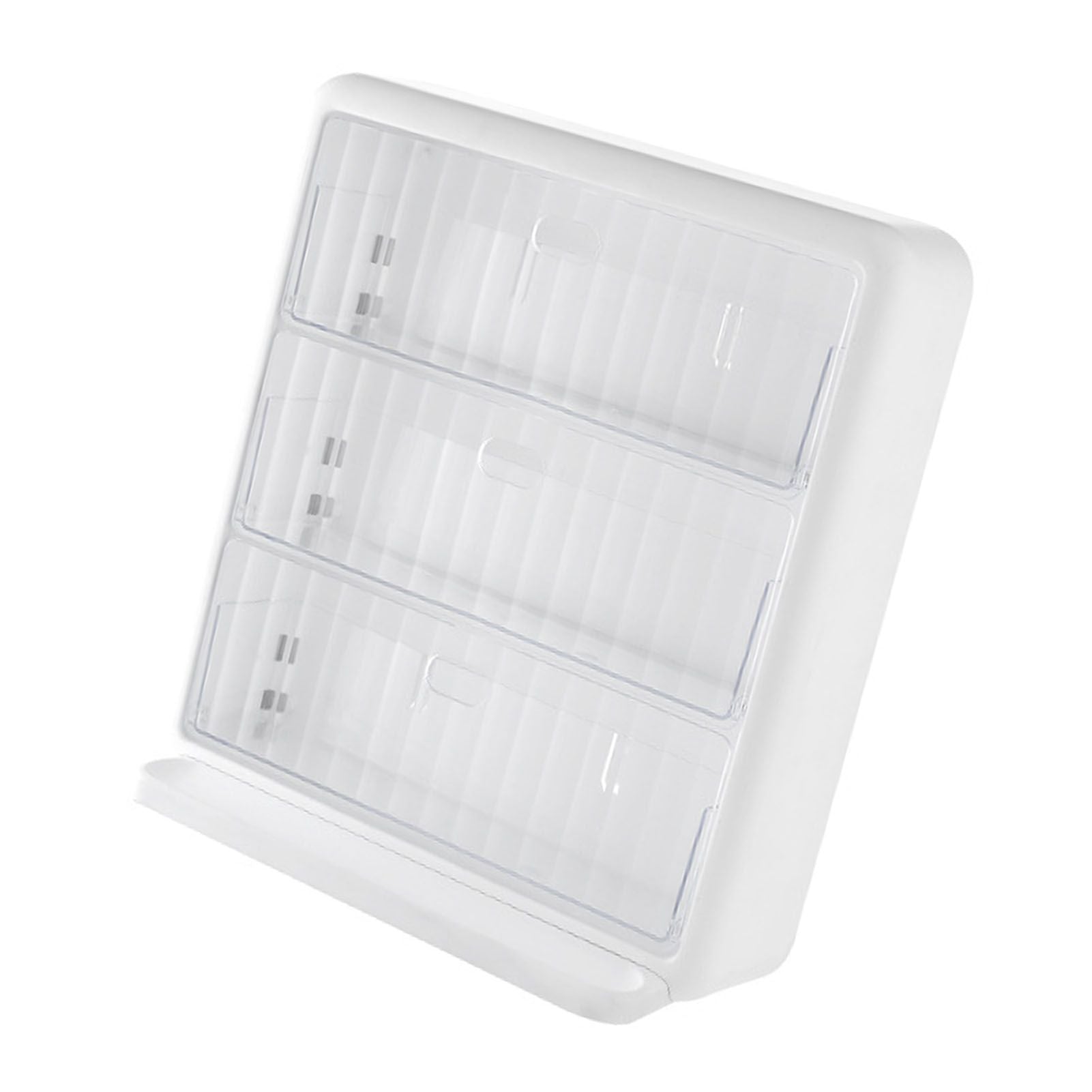 Wall Mounted Coffee Capsule Holder Clear Acrylic Compact Tea Bag Storage Rack for Office L Two Layer Without Grids + One Layer with Three Compartments