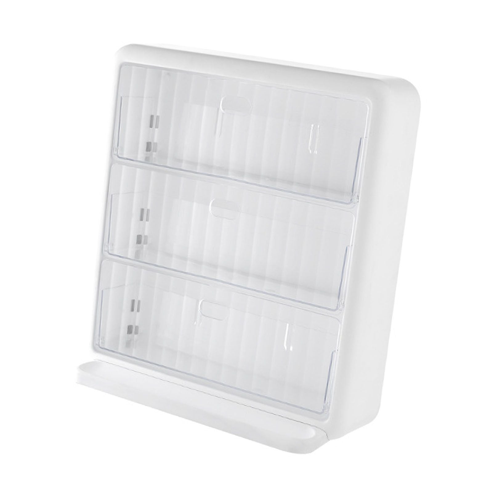 Wall Mounted Coffee Capsule Holder Clear Acrylic Compact Tea Bag Storage Rack for Office L Two Layer Without Grids + One Layer with Three Compartments