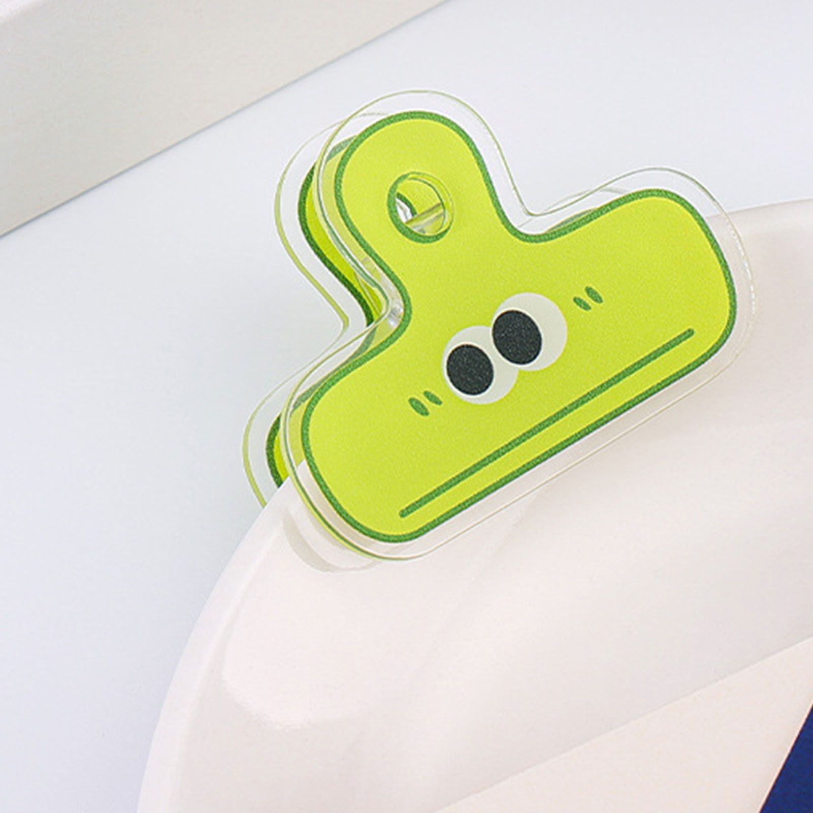 Stationery Clip Plastic Cute Cartoon Double Sided Multifunctional Long Tail Document Clamps For Office Supplies Binder Paper Green Expression