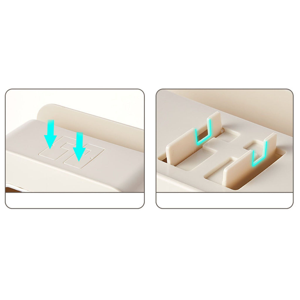 Desktop Tissue Box Multifunction Tissue Storage Dispenser with Phone Holder Remote Control Organizer Cream White