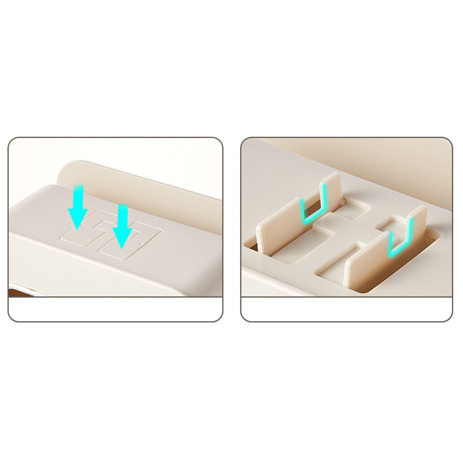Desktop Tissue Box Multifunction Tissue Storage Dispenser with Phone Holder Remote Control Organizer Cream White