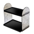 2 Tier Desk Organizer Double Layer Storage Rack Transparent Desktop Stand Holder for Stationery Cosmetic Glossy Black