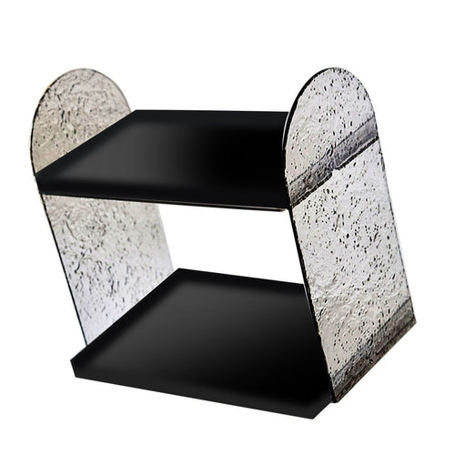 2 Tier Desk Organizer Double Layer Storage Rack Transparent Desktop Stand Holder for Stationery Cosmetic Glossy Black