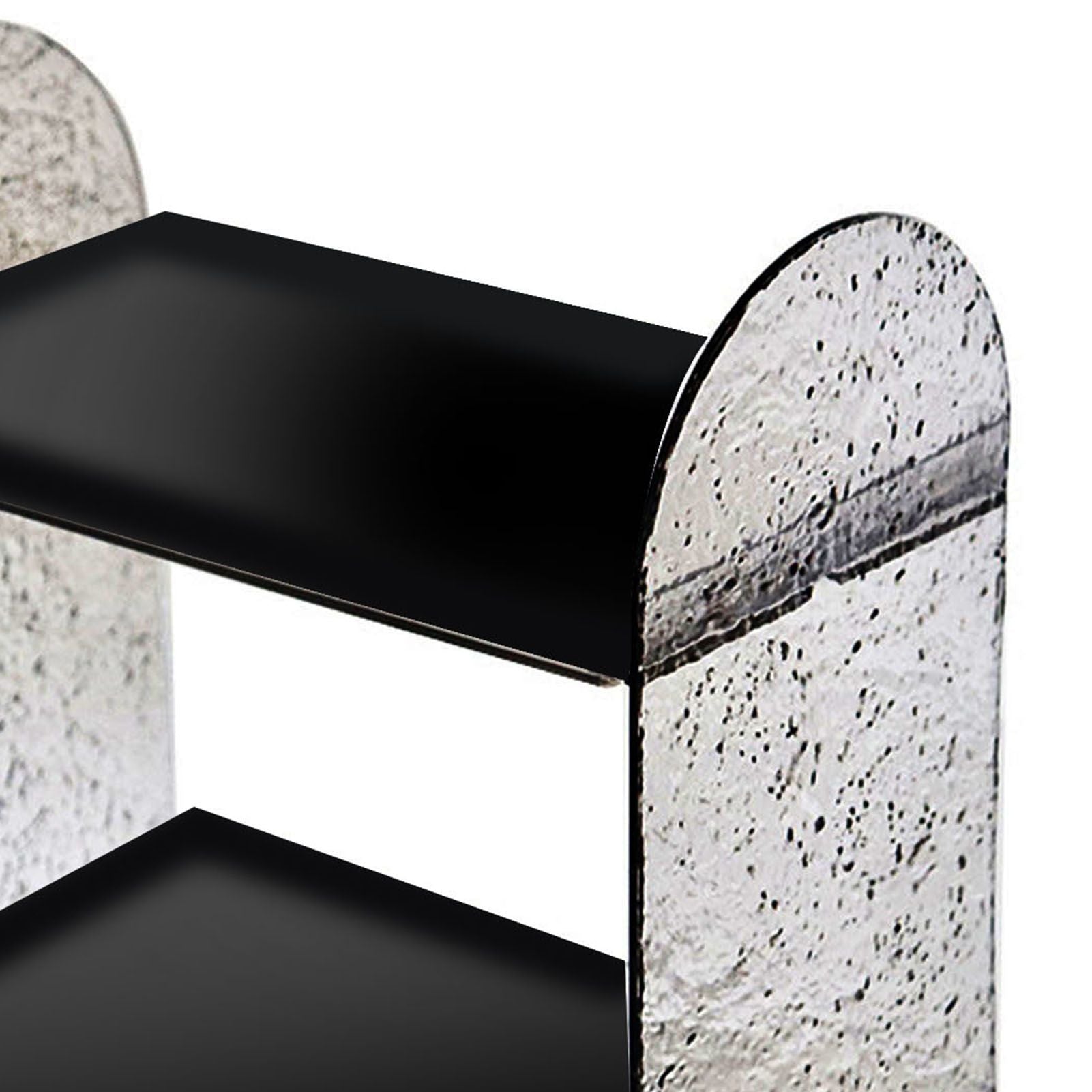2 Tier Desk Organizer Double Layer Storage Rack Transparent Desktop Stand Holder for Stationery Cosmetic Glossy Black