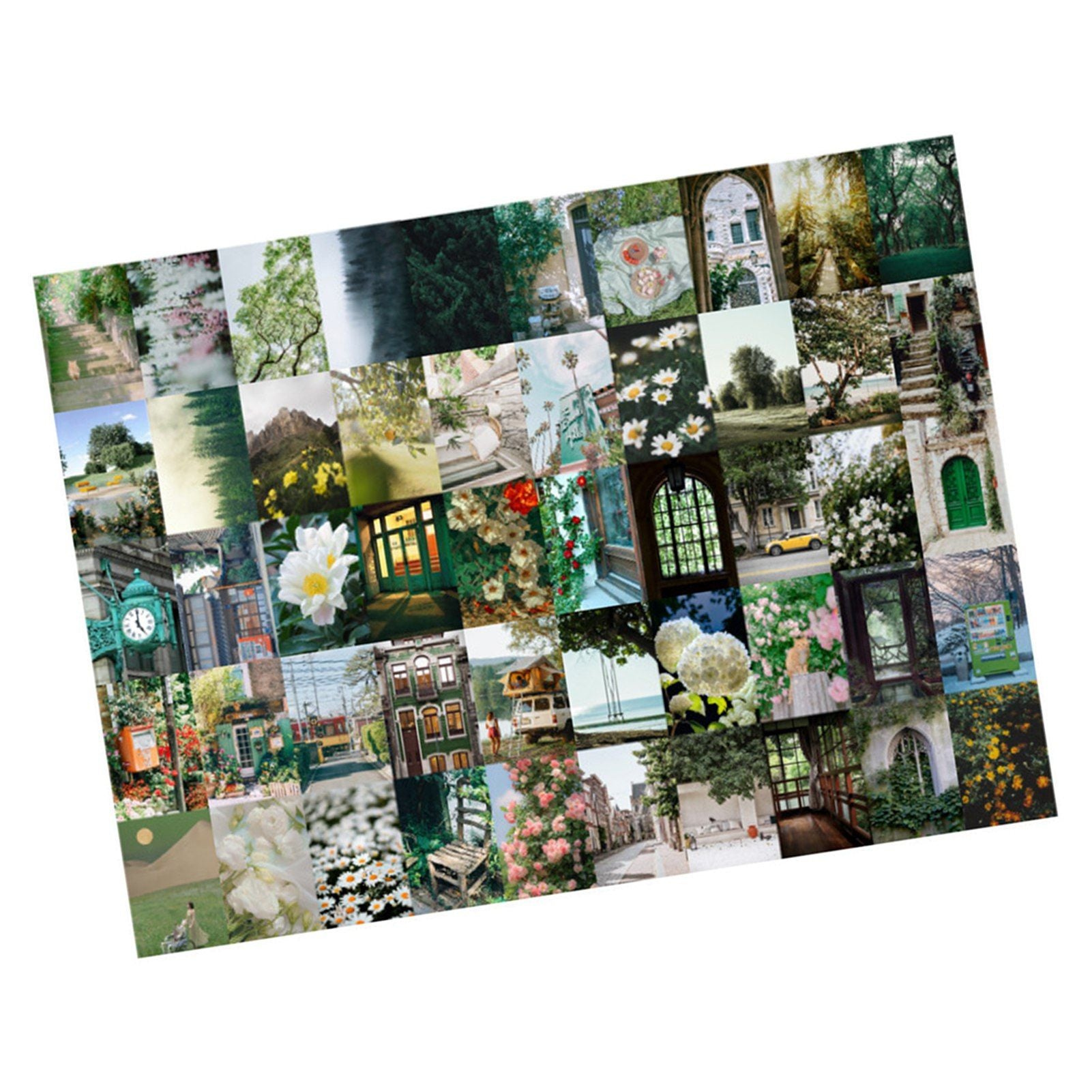 50PCS Nature Landscape Stickers Decorative Aesthetic Travel Scenery Scrapbooking Stickers for DIY Planner Journal Notebook Laptops Luggages Green