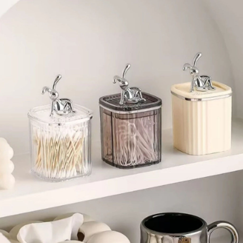 Toothpick Holder Large Capacity Fashion Look Toothpick Container Storage Box Jar for Home Restaurant Smoky Gray