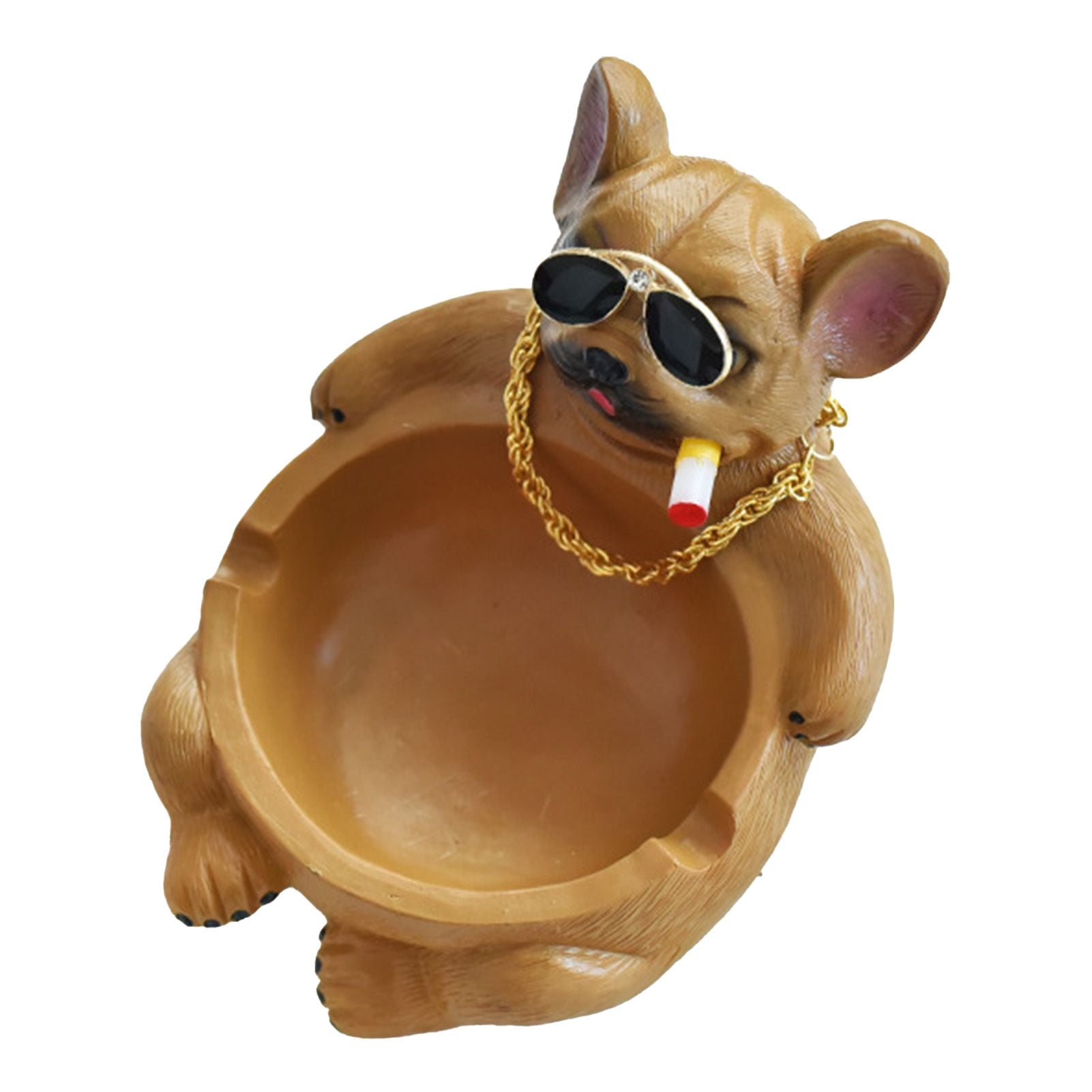 Cartoon Animal Ashtray Household Innovative Decorative Bully Dog Ashtray for Living Room Brown