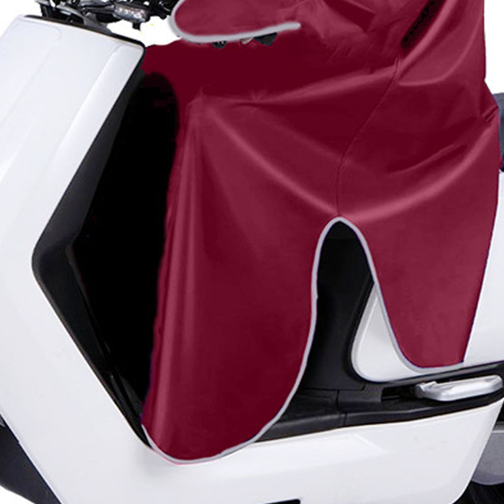 Electric Bike Raincoat Enlarged Protection Oxford Cloth Adults Sleeve Rain Poncho for Cycling Wine Red 5XL