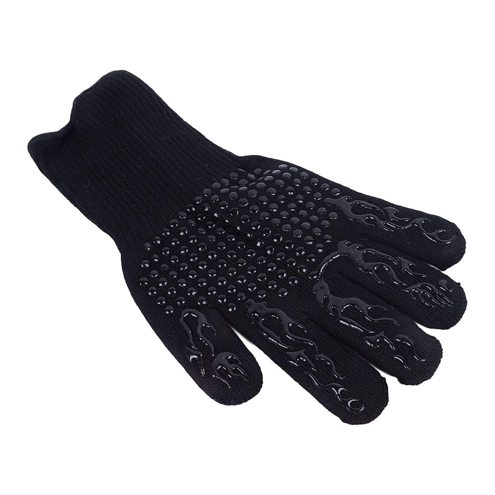 Heat Resistant Cooking Gloves Non Slip Reversible Use Polyester Cotton Lining Oven Glove for Grilling Barbecue Cooking