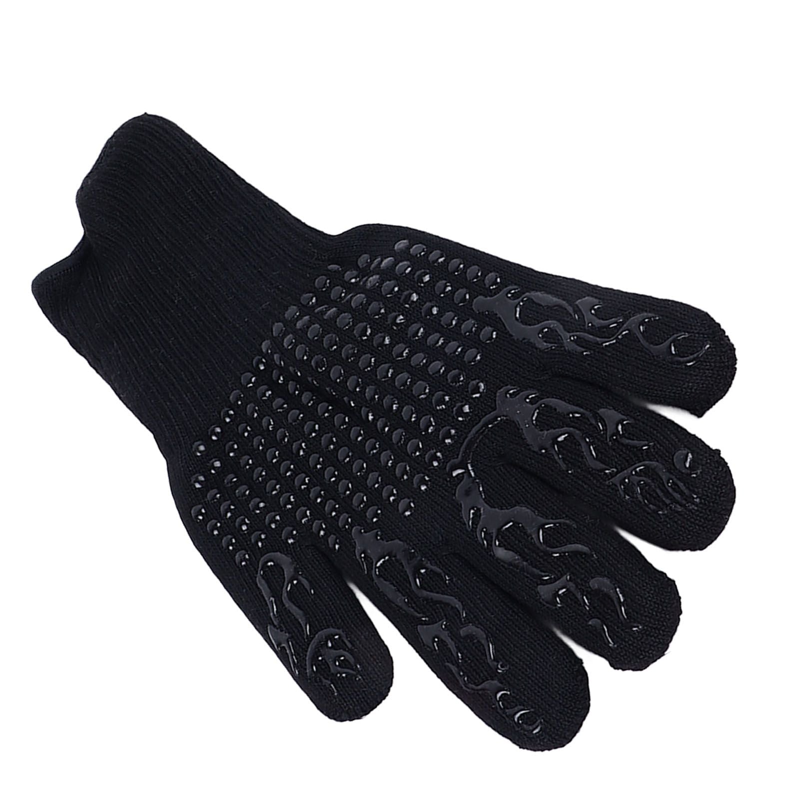 Heat Resistant Cooking Gloves Non Slip Reversible Use Polyester Cotton Lining Oven Glove for Grilling Barbecue Cooking
